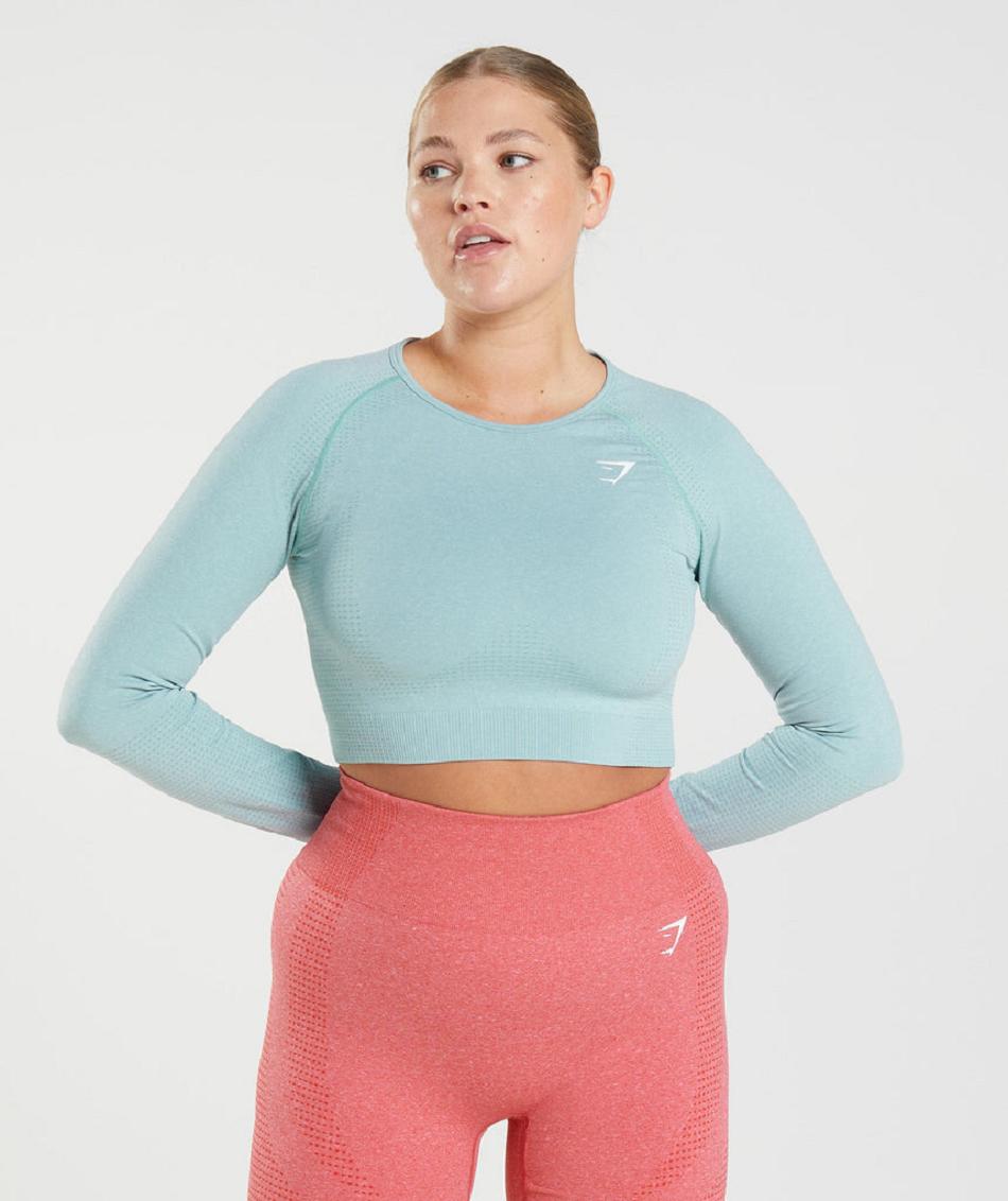 Przycięte Topy Damskie Gymshark Vital Seamless 2.0 Niebieskie | PL 2643DFM